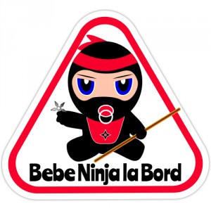 Autocolant auto Bebe Ninja la bord