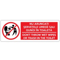 Autocolant Nu aruncati servetele umede sau gunoi in toaleta