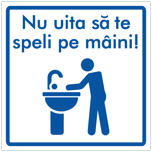 Autocolant Spala-te pe maini
