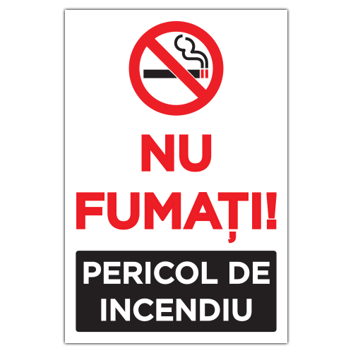Indicator Nu fumati! Pericol de incendiu