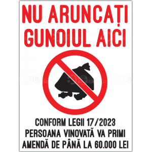 Indicator Nu aruncati gunoiul aici