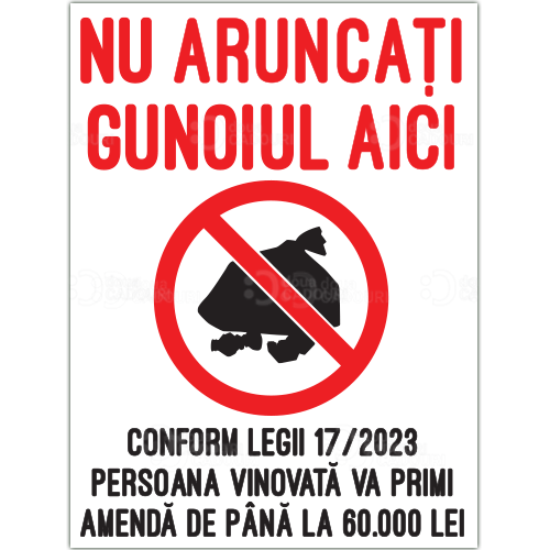 Indicator Nu aruncati gunoiul aici