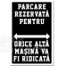 Indicator Parcare rezervata (cu marca masinii)