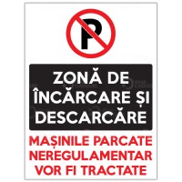Indicator Nu parcati, zona de incarcare 