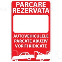 Indicator Parcare rezervata (cu textul dvs)