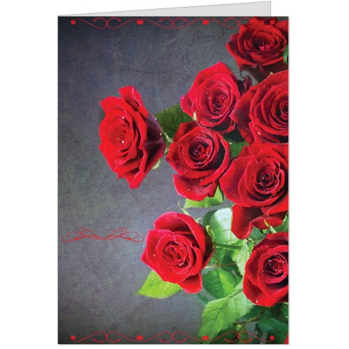 Felicitare cu trandafiri rosii