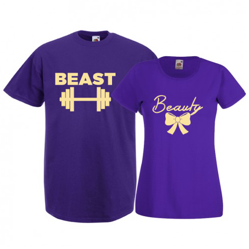 Tricouri pentru cuplu Beauty & Beast