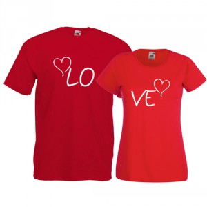 Tricouri pentru cuplu Love - inimioare