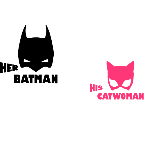 Tricouri pentru cuplu Catwoman - Batman masti